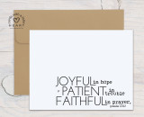 Instant download printable greeting card from Unity Stamp Company. “Joyful In Hope…” PDF prints two cards per sheet for easy at-home printing.