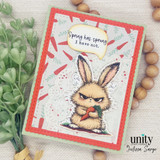 Card with the grumpy bunny and 'Spring has sprung. I have not.'