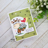 Green card with the calf holding a heart-topped basket and 'You're the best Moother.'