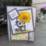 Card with skunk holding yellow flower and “you’re my favorite stinker” sentiment.
