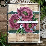 Layered floral encouragement card with burgundy flowers, bees, and “You matter more than you know” sentiment.