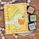 Layered birthday card with a peach cocktail illustration and the sentiment, “Another year older. Better make it a double.”