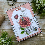 Floral card with a pink dahlia bouquet, bee accents, and "To Someone Special" sentiment.