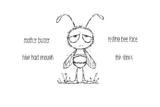 This Stings funny grumpy bee rubber stamp set with bee puns, by Unity Stamp Co.