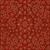 Christmas on the Range patterned paper - a classic red bandana paisley print.