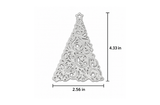 Christmas in Flourish die: a tall triangular Christmas tree made of swirling filigree flourishes with a star on top, about 4.33 by 2.56 inches.