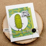 October 2026 KOMpanion bundle sample card: the smiling pickle with You've got this, no big dill