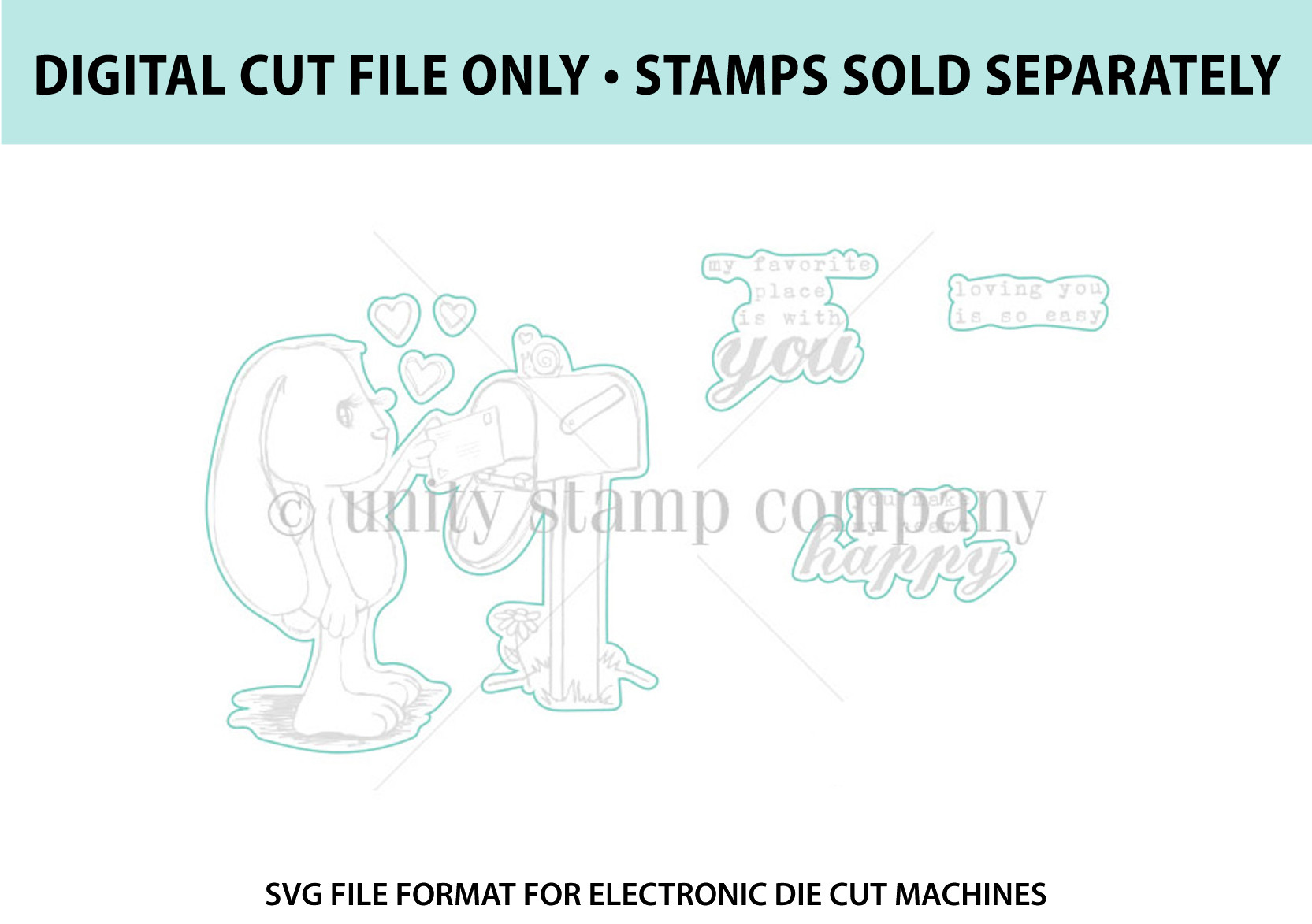 Easy Cut File Easy to Love- Digital Cut File - Unity Stamp Company