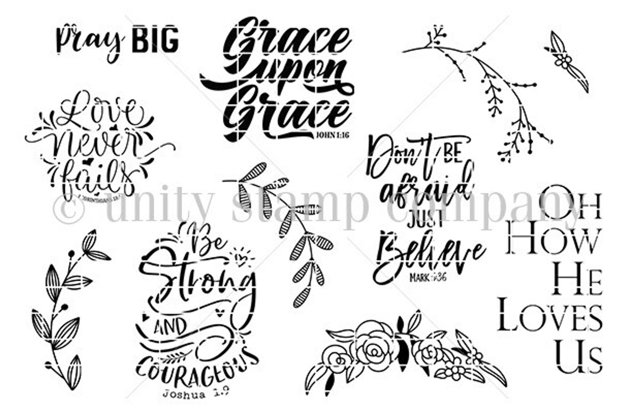 His Words {FRONT & CENTER stamps} - Unity Stamp Company