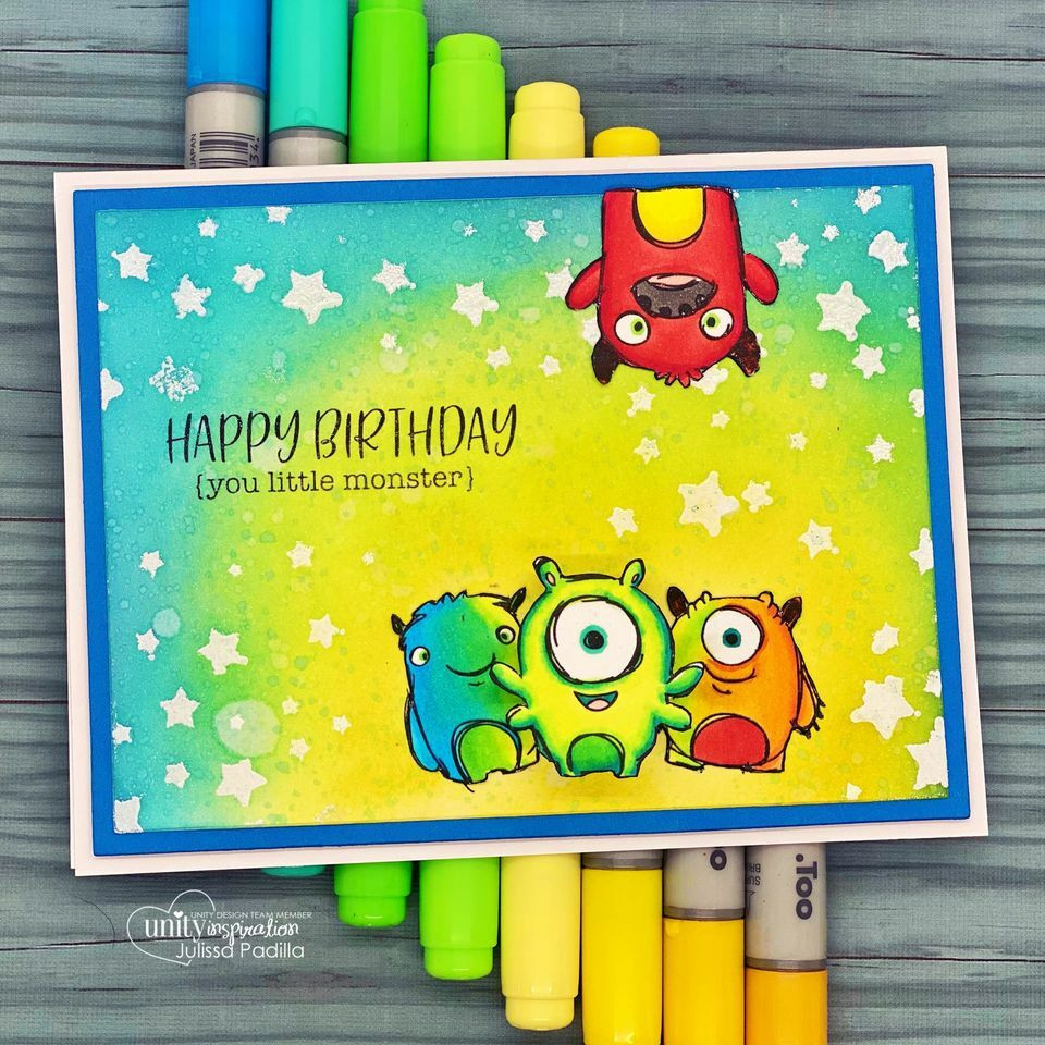 Monster Hugs – Birthday Stamp Set | Unity Stamp Co