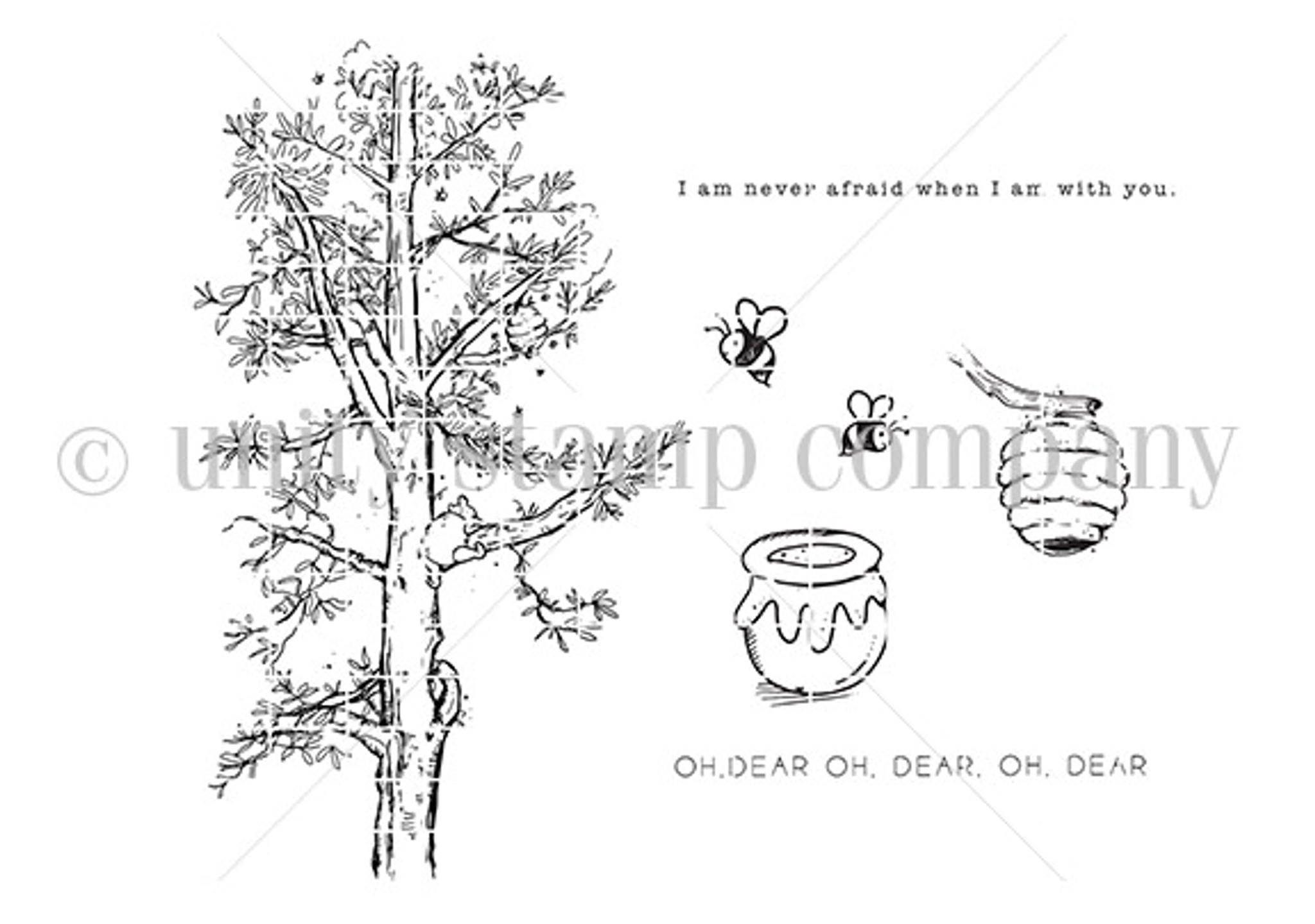 Winnie The Pooh Stamp-a-Name Jump Rope Rubber Stamp + 2 Memento