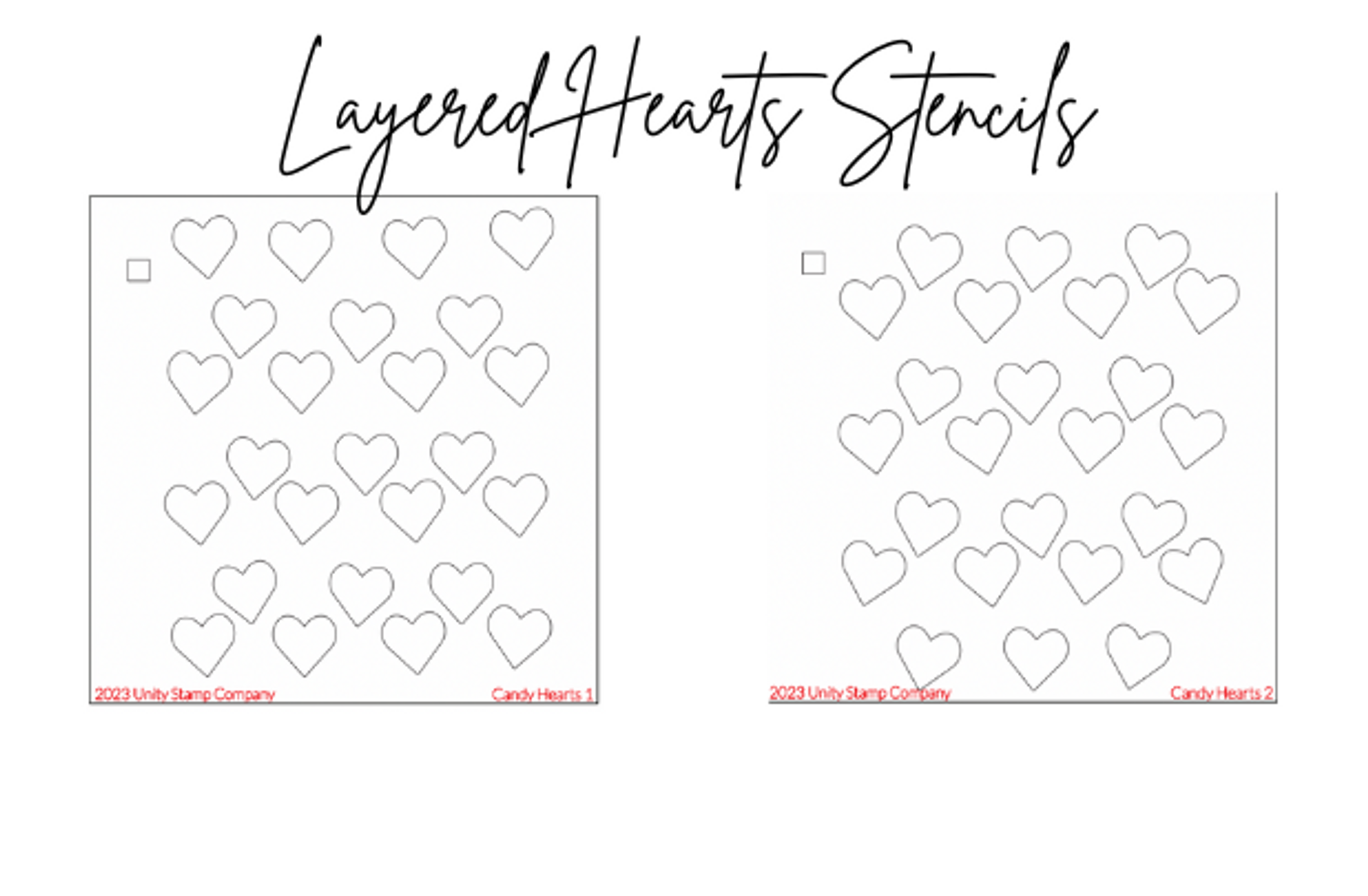  Stencils - Layered Set - Heart Patterns - 6x8