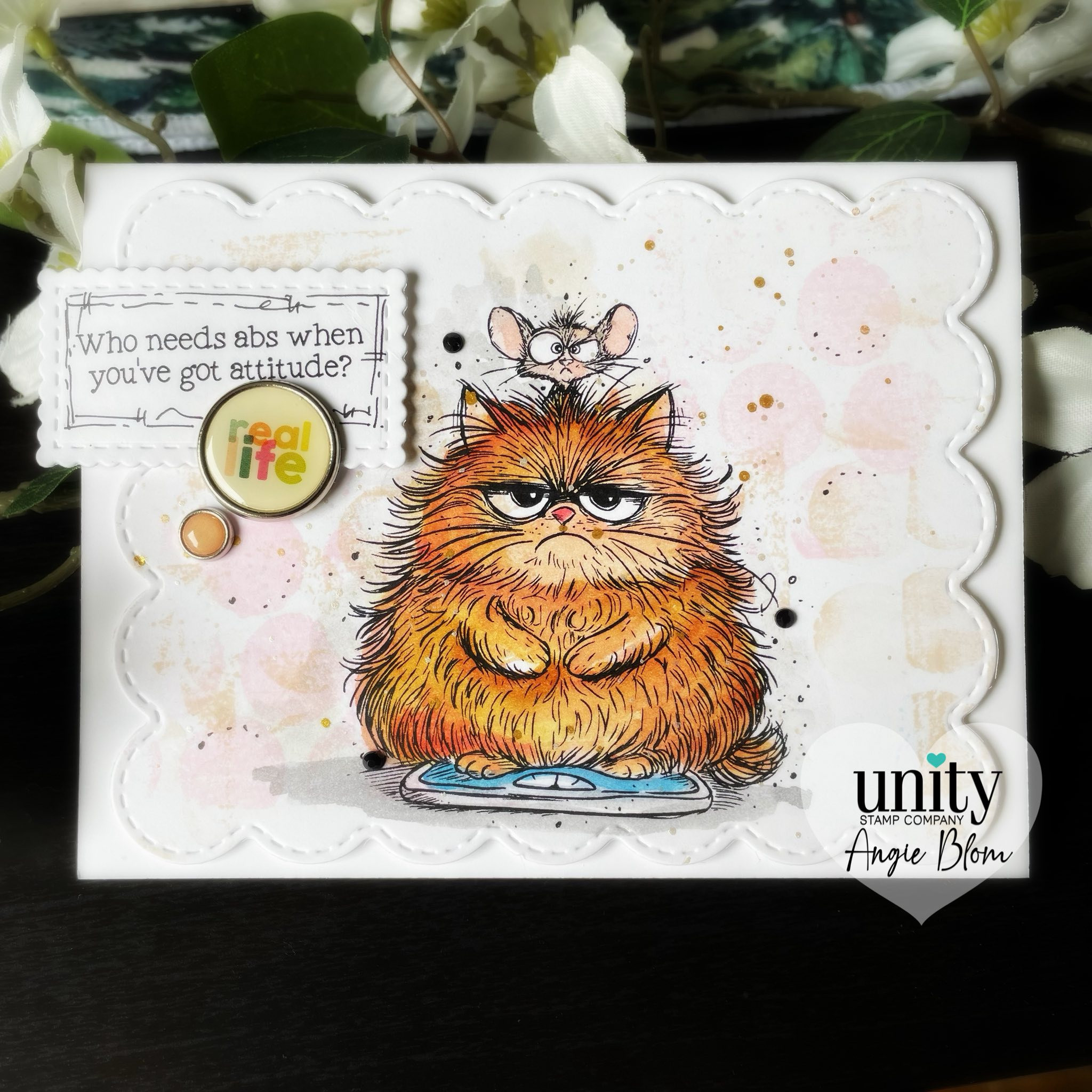 All the Fluff Pissy Kitty – Snarky Cat Red Rubber Stamp Set