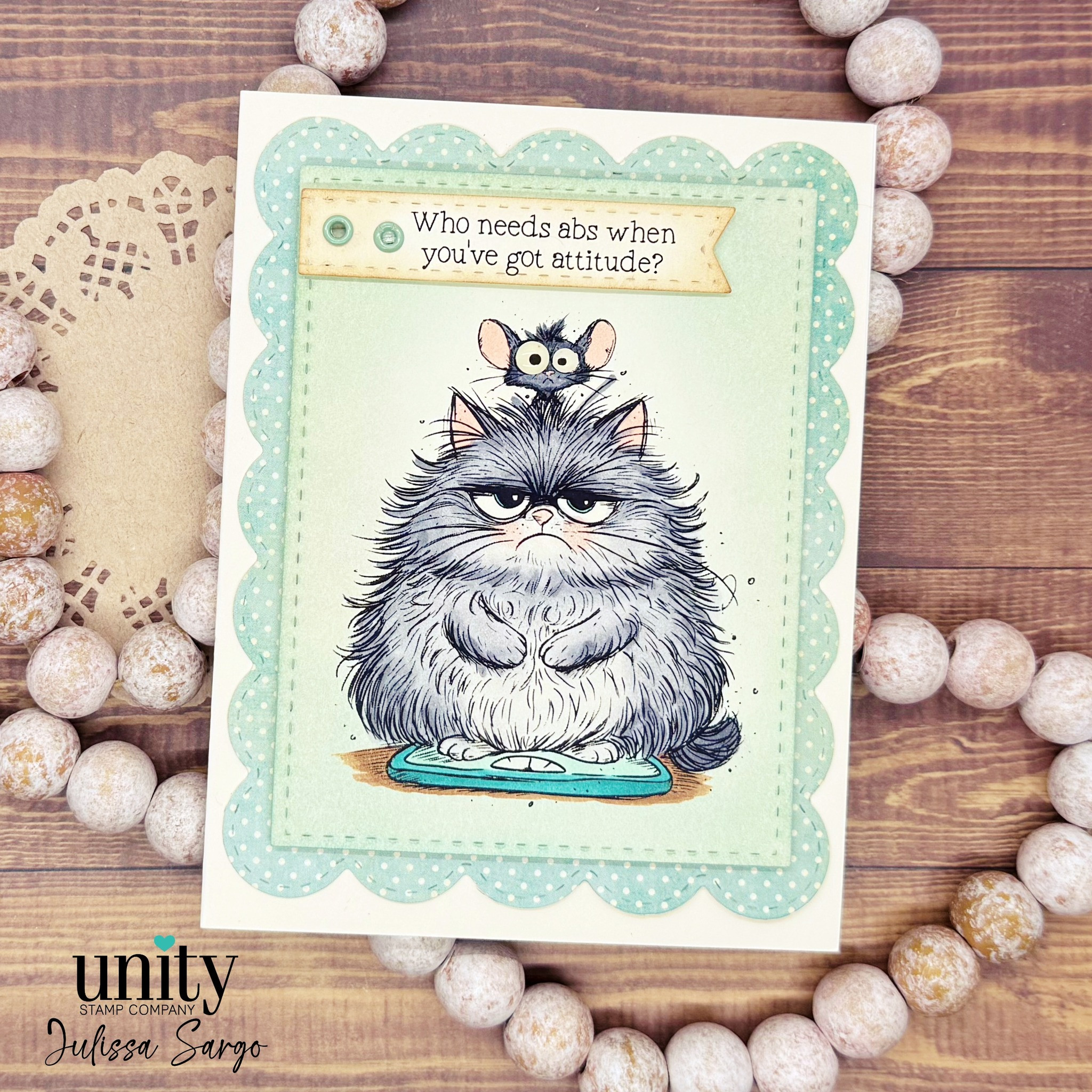 All the Fluff Pissy Kitty – Snarky Cat Red Rubber Stamp Set