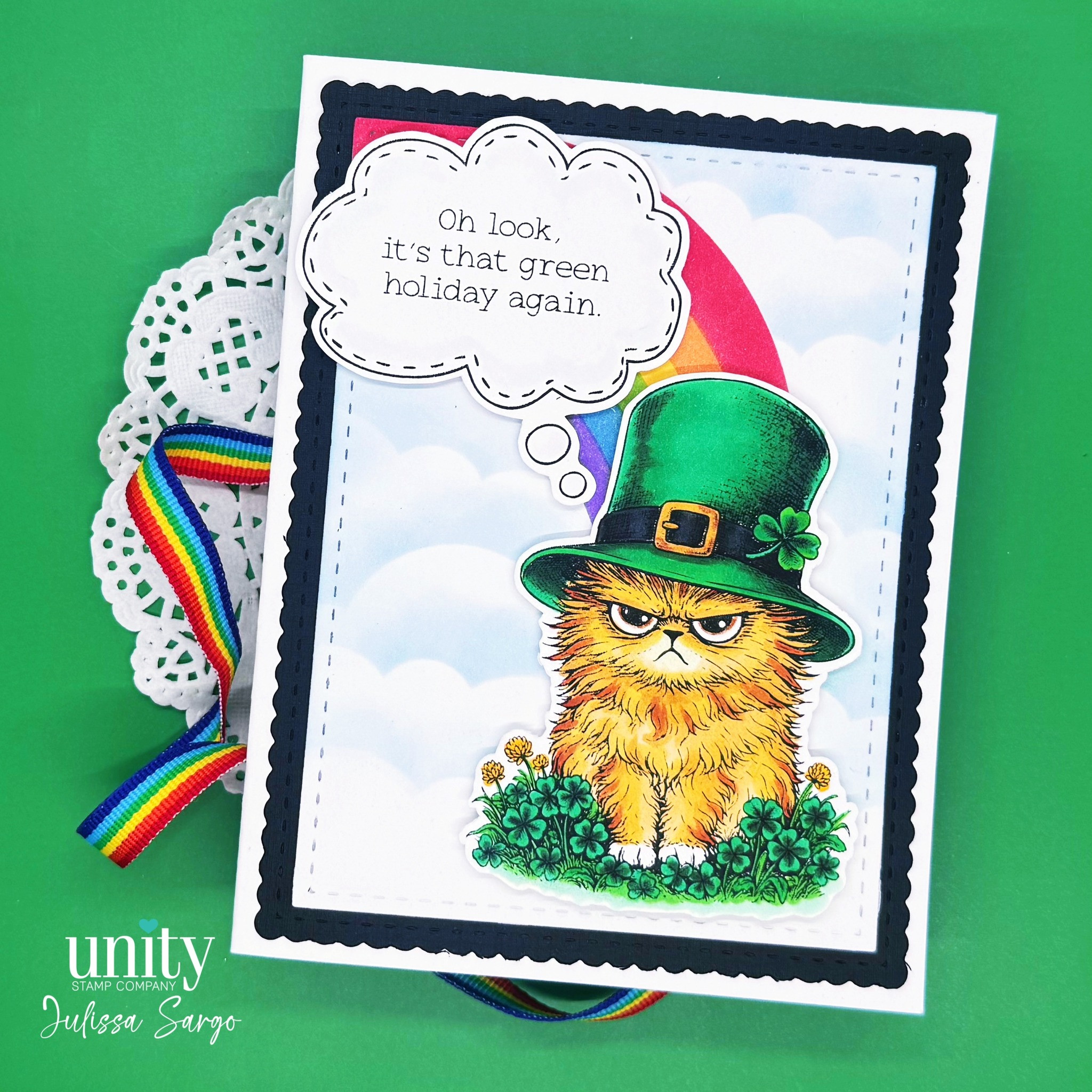 Zero Luck Given – St. Patrick’s Day Pissy Kitty Red Rubber Stamp Set ...