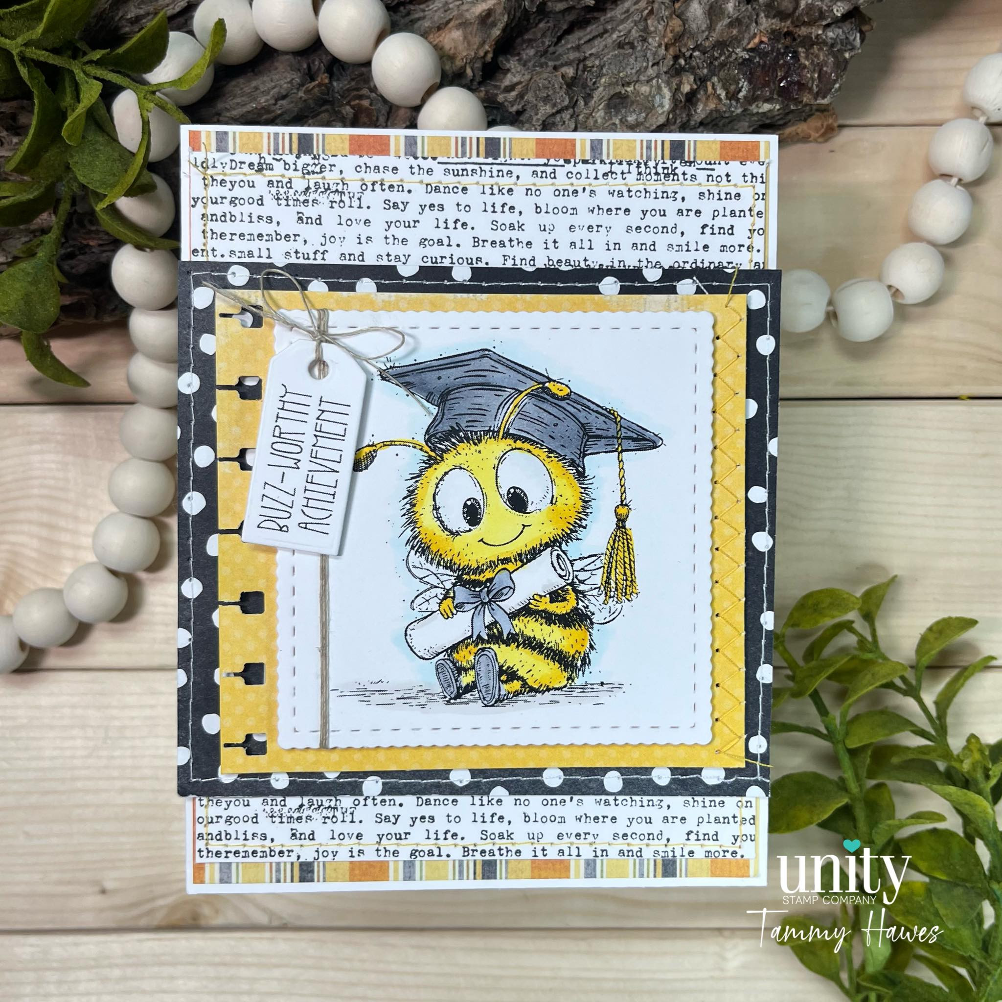 Buzz Worthy Grad Red Rubber Stamp Set | Unity Stamp Co.