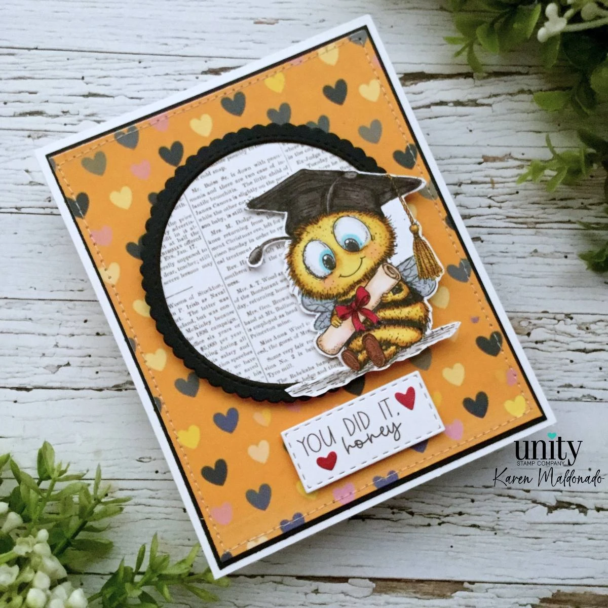 Buzz Worthy Grad Red Rubber Stamp Set | Unity Stamp Co.