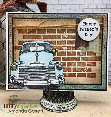 Handmade birthday card for grandpa made with the Slowly Turning Classic vintage truck stamp set