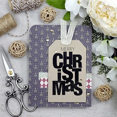 Handmade Christmas card made with the Say It Big Holiday stamp set