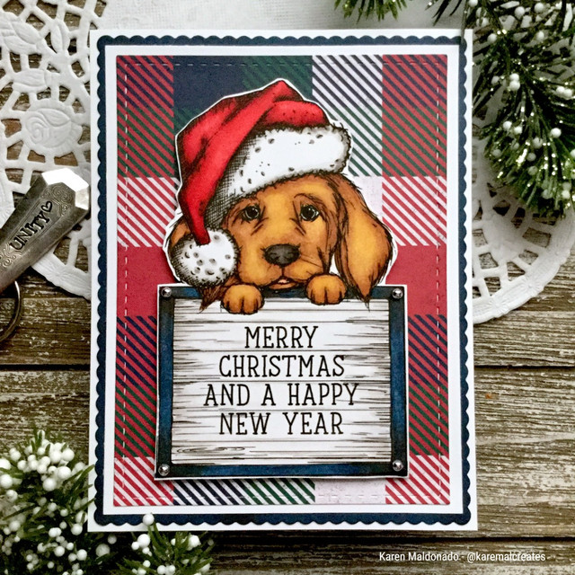 Handmade Christmas card made with the Feliz Navidog stamp set