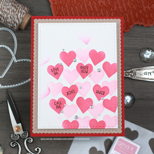 Handmade Valentine card made with the Chatty Hearts stamp set