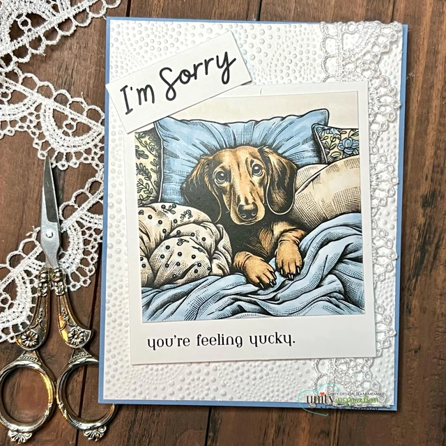 Handmade encouragement card made with the Doxie Apology stamp set