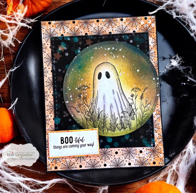 Handmade Halloween card made with the Ghostly Meadows stamp set