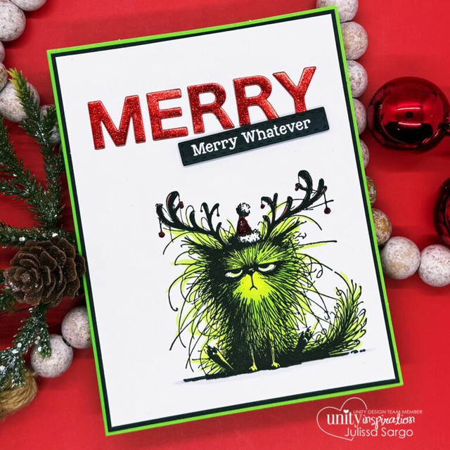 Handmade Christmas card made with the Merry Whatever stamp set
