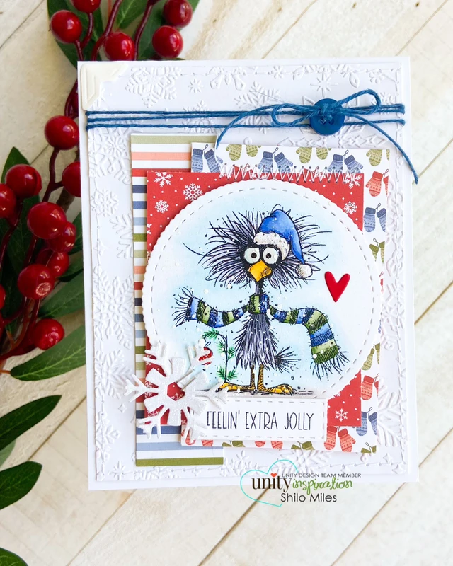 Handmade Christmas card made with the Holiday Flock Talk stamp set