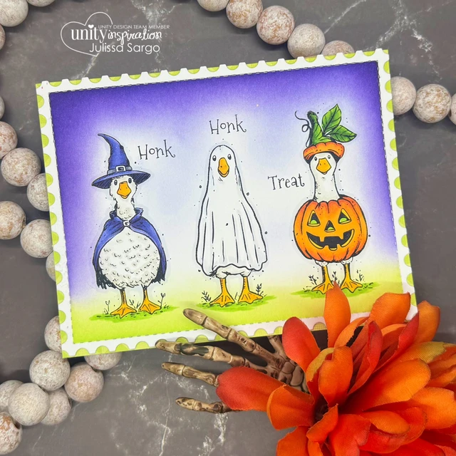 Handmade Halloween card made with the Goosey Ghouls stamp set