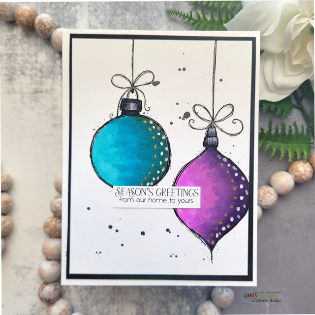 Handmade Christmas card made with the Bold Baubles stamp set