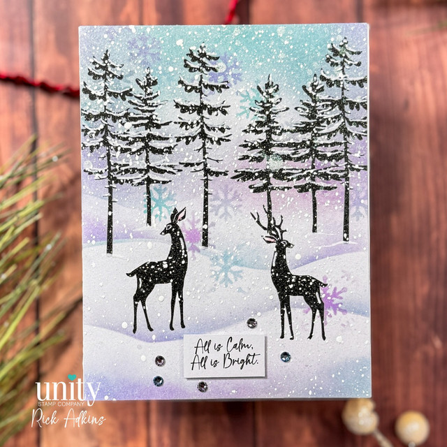 Handmade Christmas card made with the Where Treetops Listen stamp set