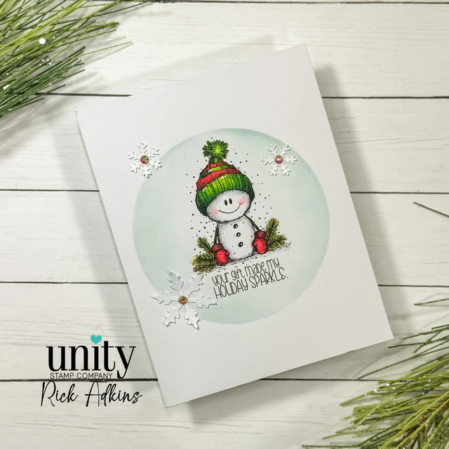 Handmade Christmas card made with the Frost Kissed Gratitude stamp set