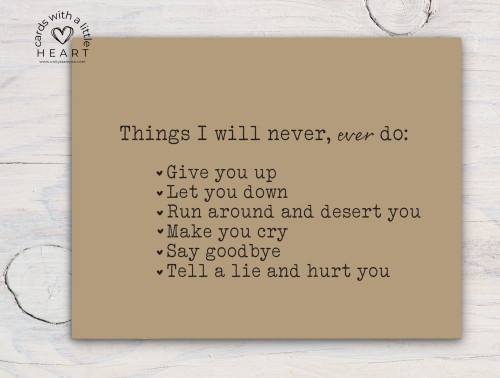 Things I Will Never Ever Do {Digital Card}