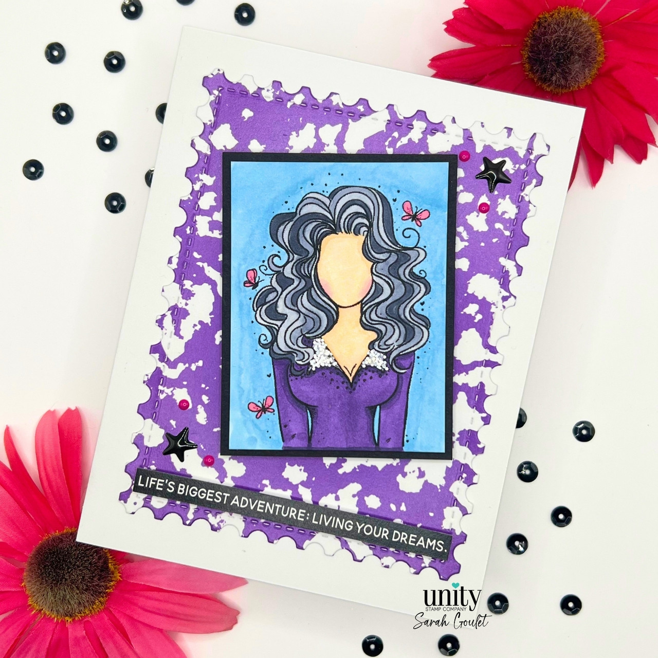 Card made with the Keep Shining Sweet Friend red rubber stamp set from Unity Stamp Co, sample 5