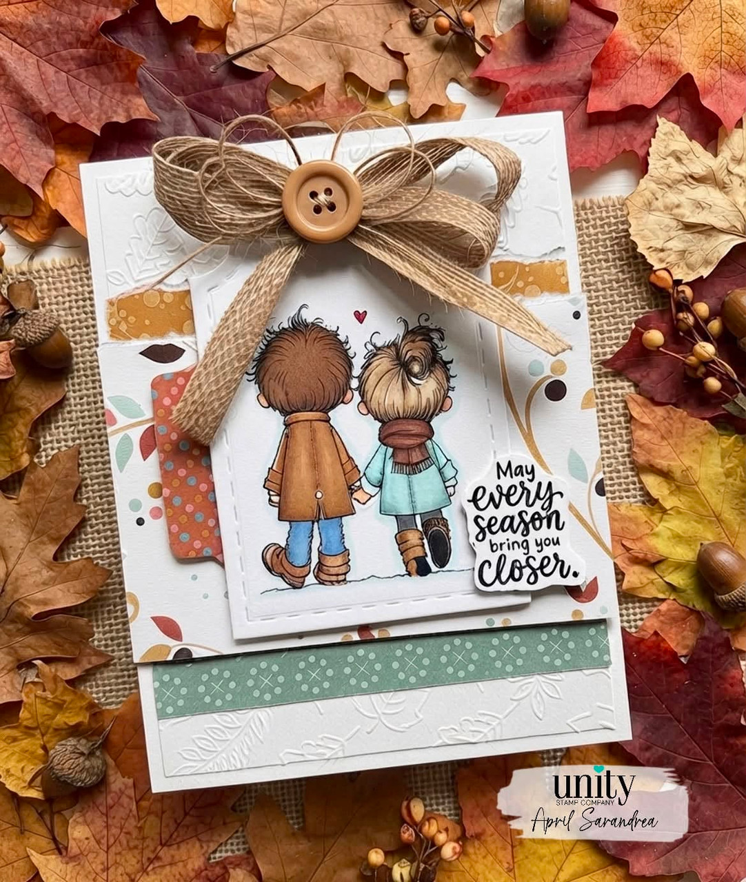 Card made with the May Every Season Bring You Closer red rubber stamp set from Unity Stamp Co, sample 1