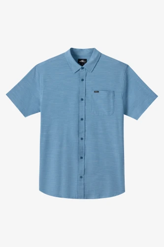 O'Neill Men's UPF Slub Solid Standard SS Woven Shirt