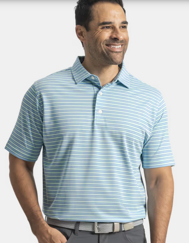 Footjoy Men's Heather Stripe Pique Polo