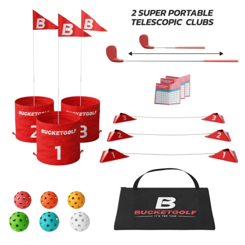 Bucket Golf 3-Hole Bundle with 2 Clubs
