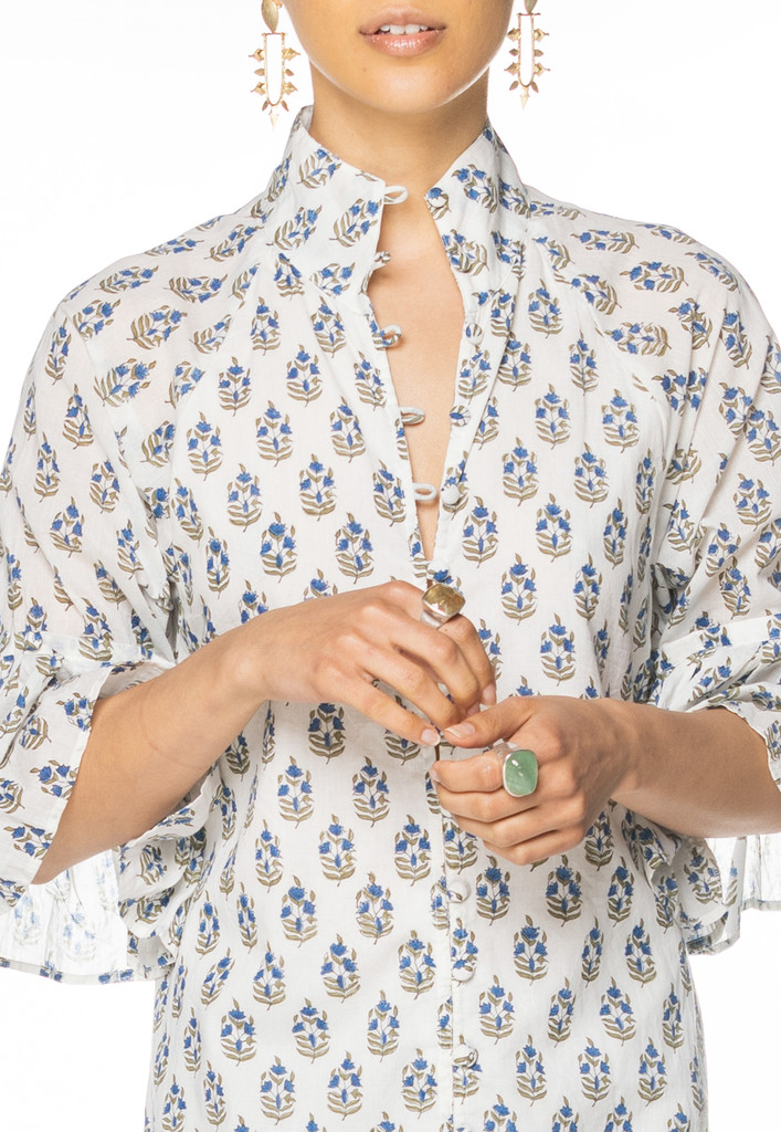 Sandrine Dress - Blue Flowers