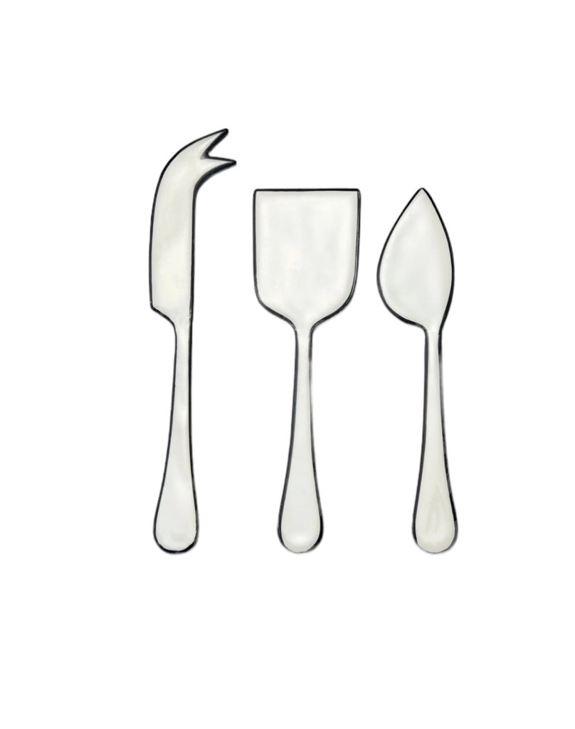 Cheese Set - White Enamel