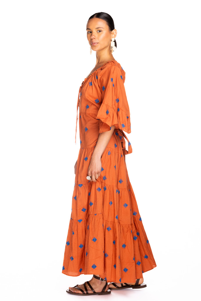 6M Dress - Rust Embroidered 