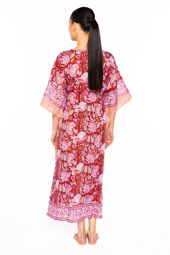Desert Caftan -  Red Floral 