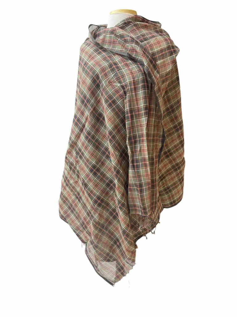 Shawl - Checkered Handloom Sage