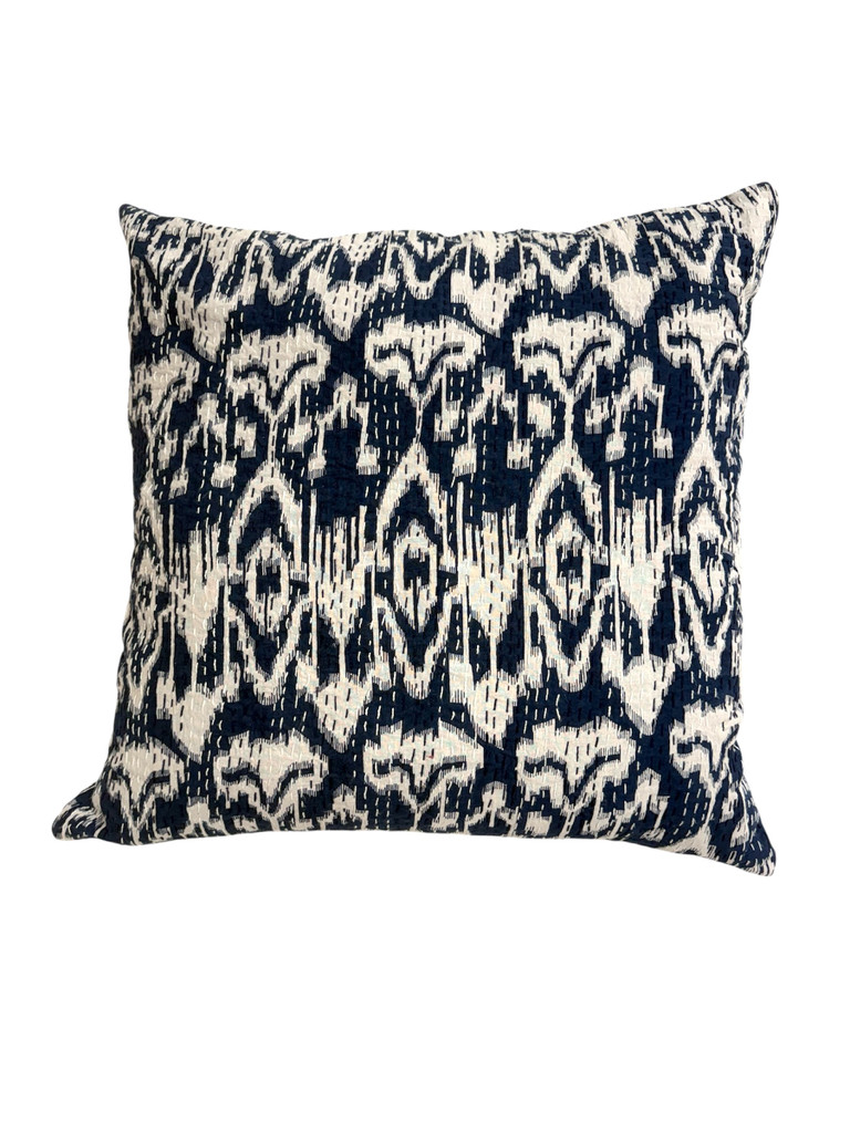 Cushion Cover - Ikat Kantha Blue