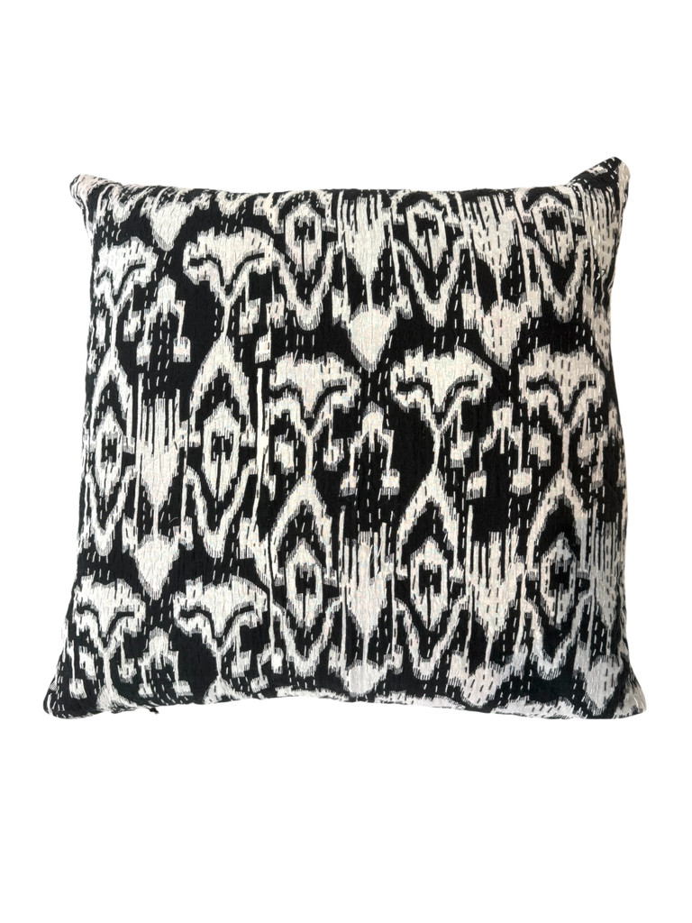 Cushion Cover - Ikat Kantha Black 