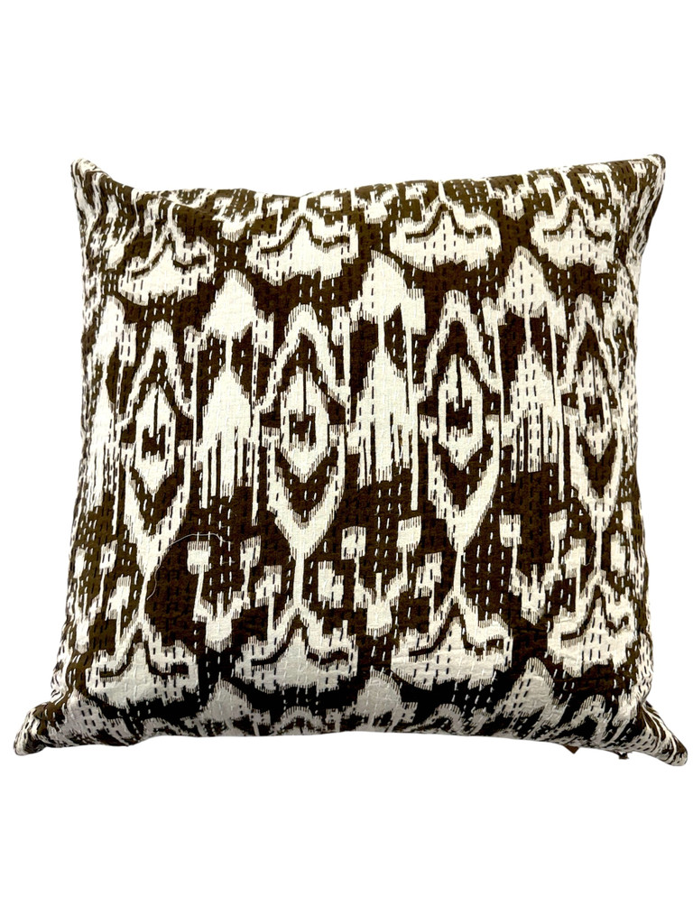 Cushion Cover - Ikat Kantha Brown