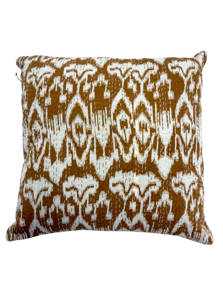 Cusion Cover - Ikat Kantha Ginger