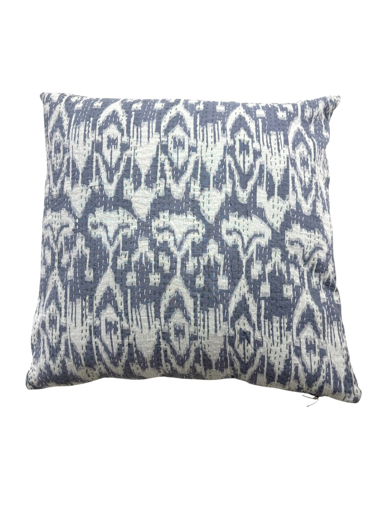 Cushion Cover - Ikat Kantha Lavender Grey