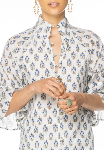 Sandrine Dress - Blue Flowers